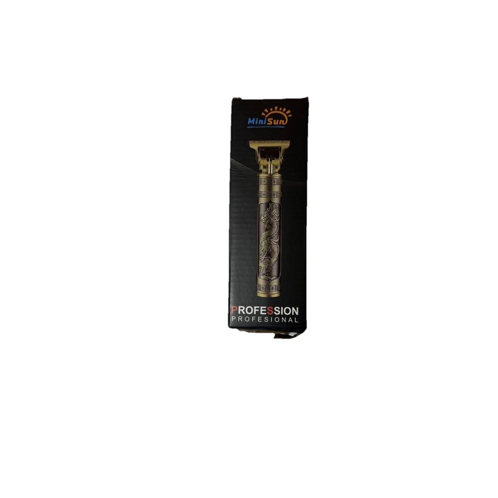 MiniSun Professional Cordless Hair Trimmer Dragon Embossed T-Blade Clipper Gold